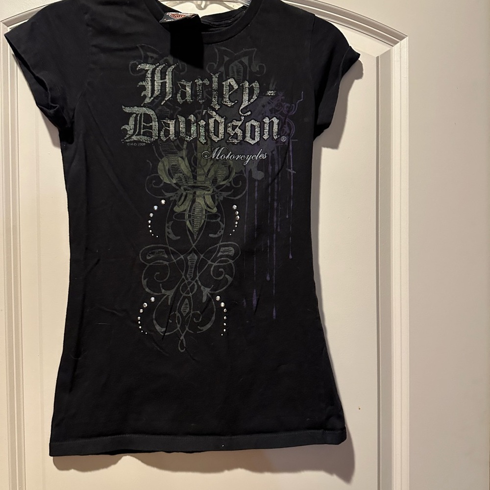 Harley-Davidson Black and Gray Logo Tee